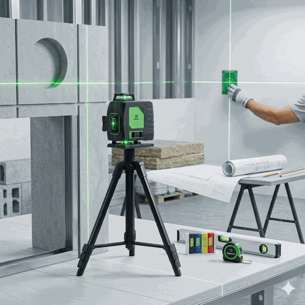 Niveau laser 16 lignes 4D 360° pour alignement précis sur chantier