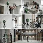 Niveau laser 16 lignes 4D 360° pour alignement précis sur chantier